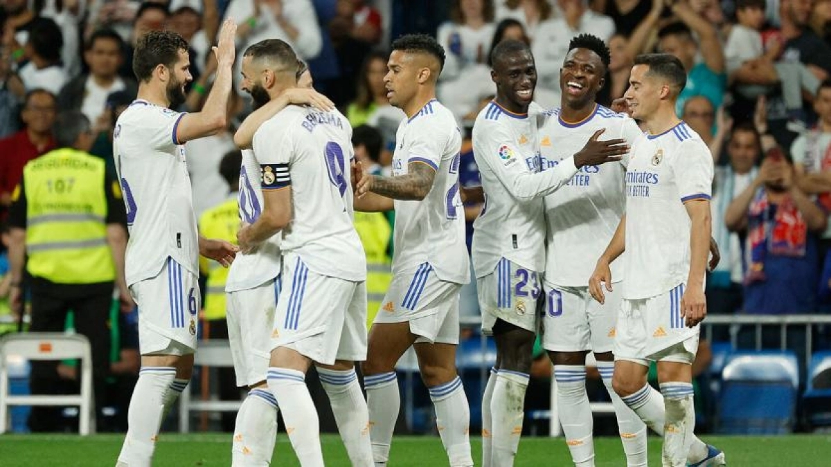 El conjunto blanco celebra un gol. Foto: Marca