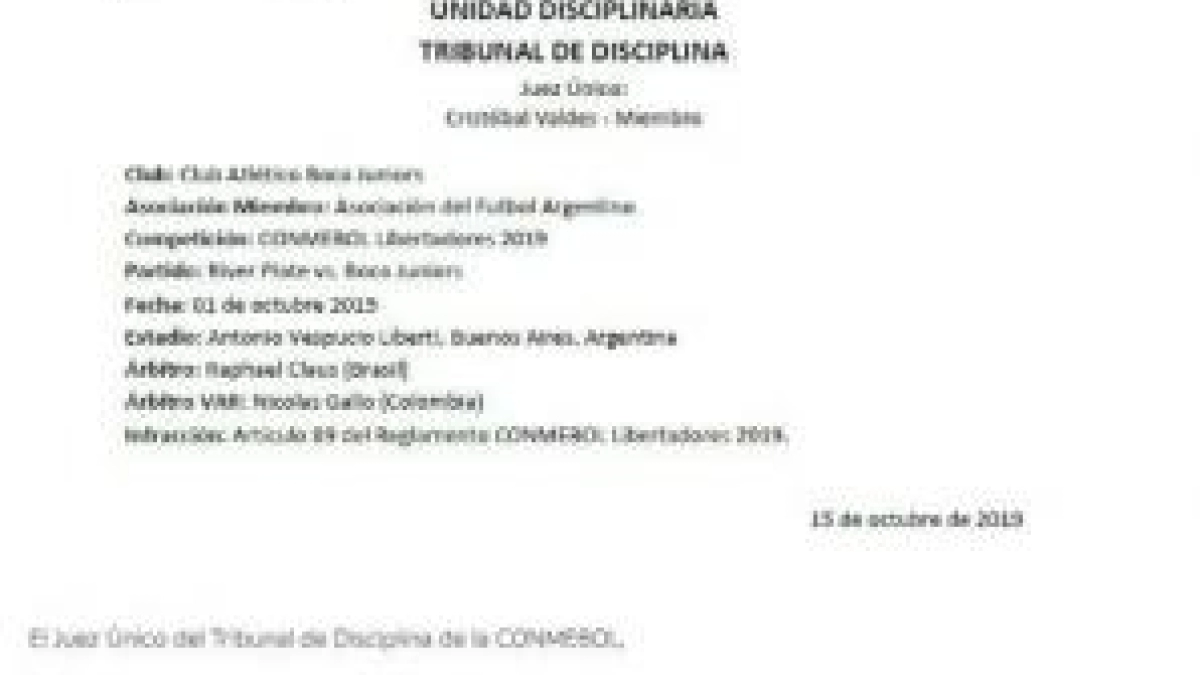 Boca, multado por la Conmebol | Conmebol