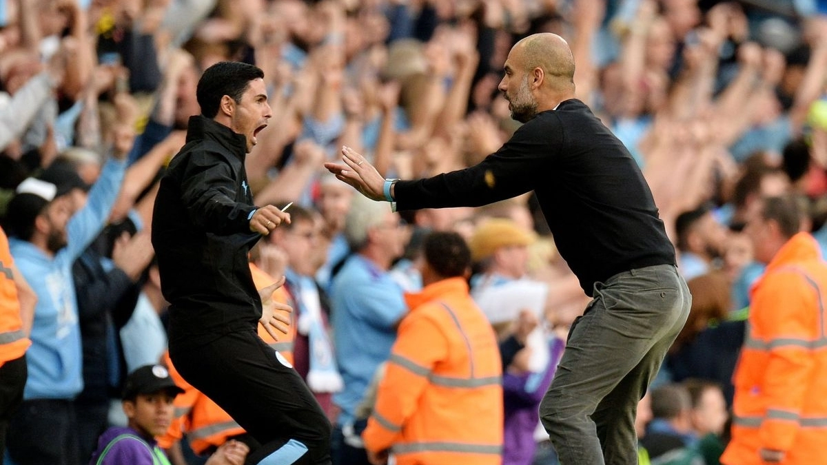 Arteta, exayudante del Manchester City, con Pep Guardiola. BBC