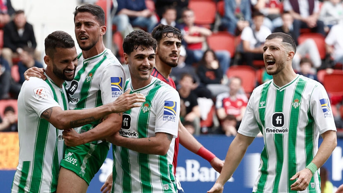 Jugadores del Betis, celebrando un gol