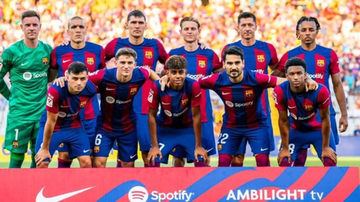 Once del FC Barcelona antes de un partido