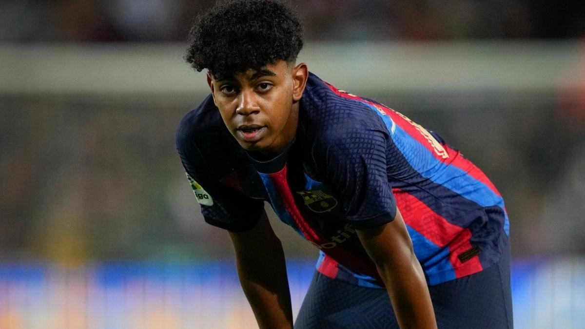 Lamine Yamal, a 17-year-old player from FC Barcelona.