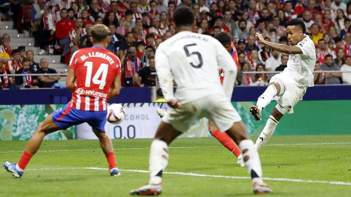 Goal by Militao in Atlético de Madrid - Real Madrid
