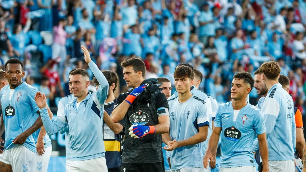 Los jugadores del Celta de Vigo celebran una victoria