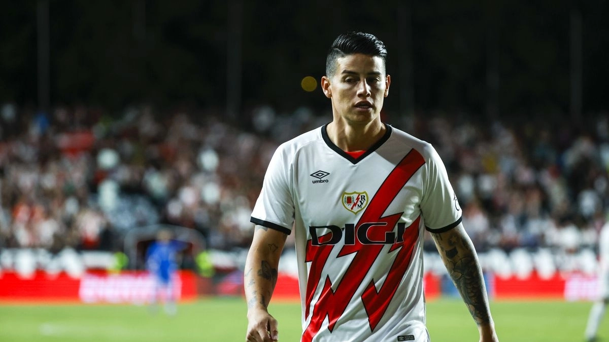 James Rodríguez, líder de Colombia que juega en el Rayo Vallecano