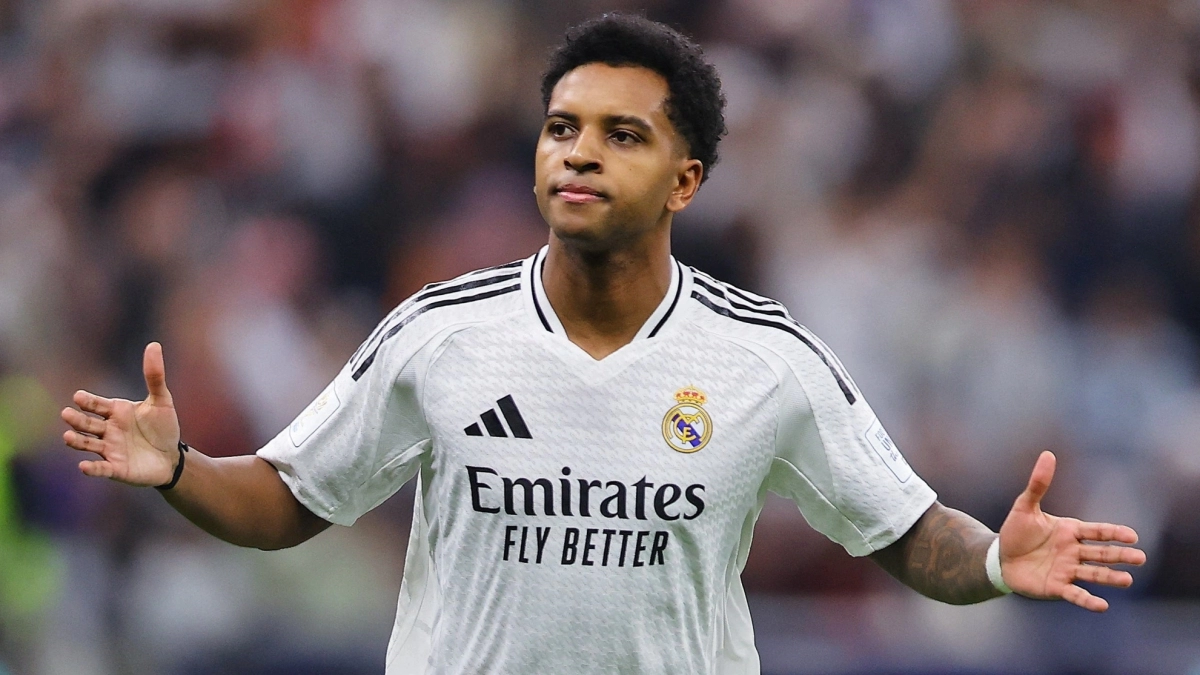 <p>Rodrygo celebrating a goal</p>