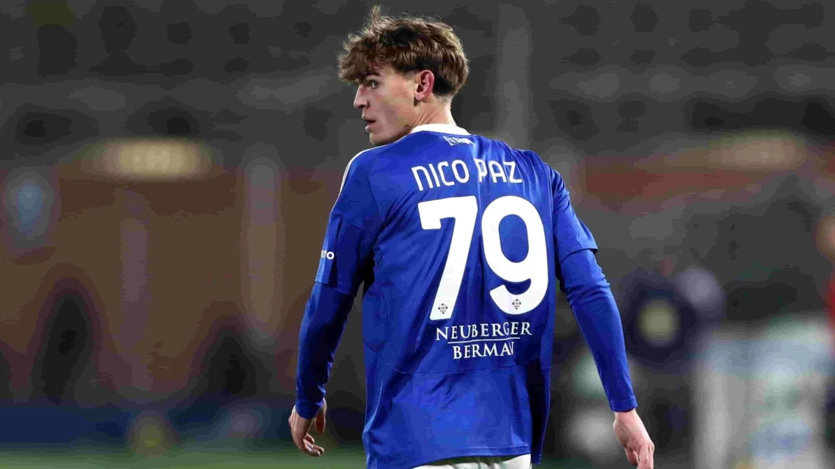 <p>Nico Paz in the midst of a Serie A match.</p>