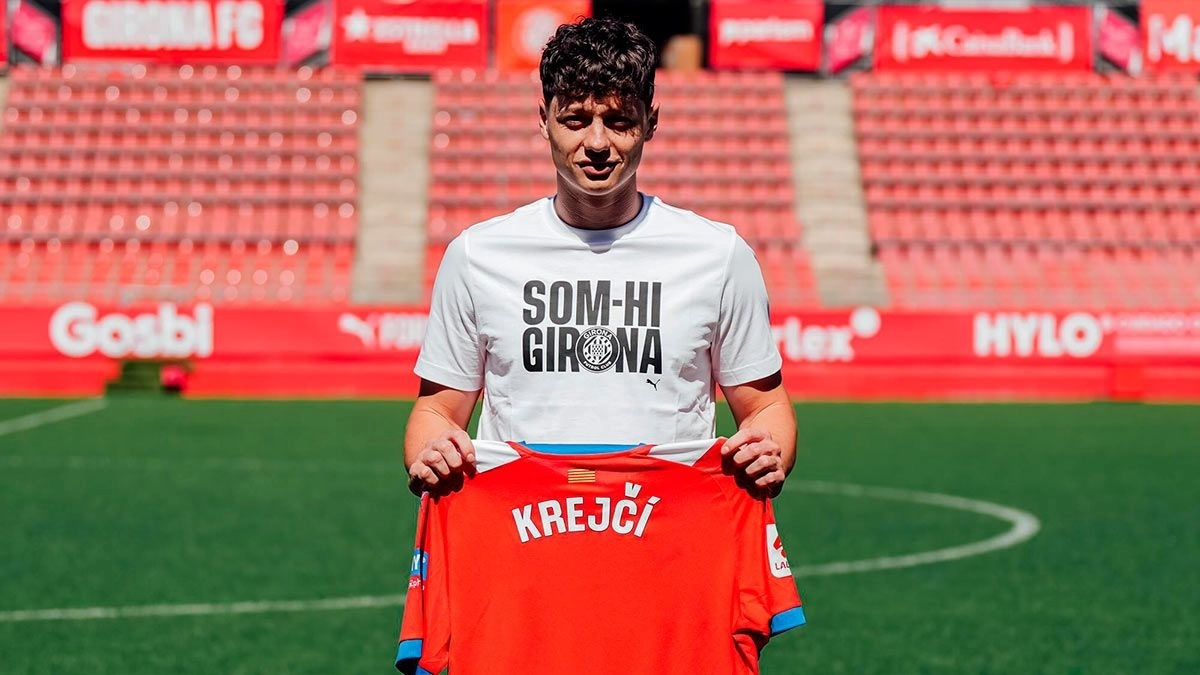 Ladislav Krejci during his presentation with Girona