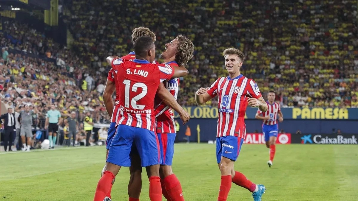 Los jugadores del Atlético de Madrid celebran un gol