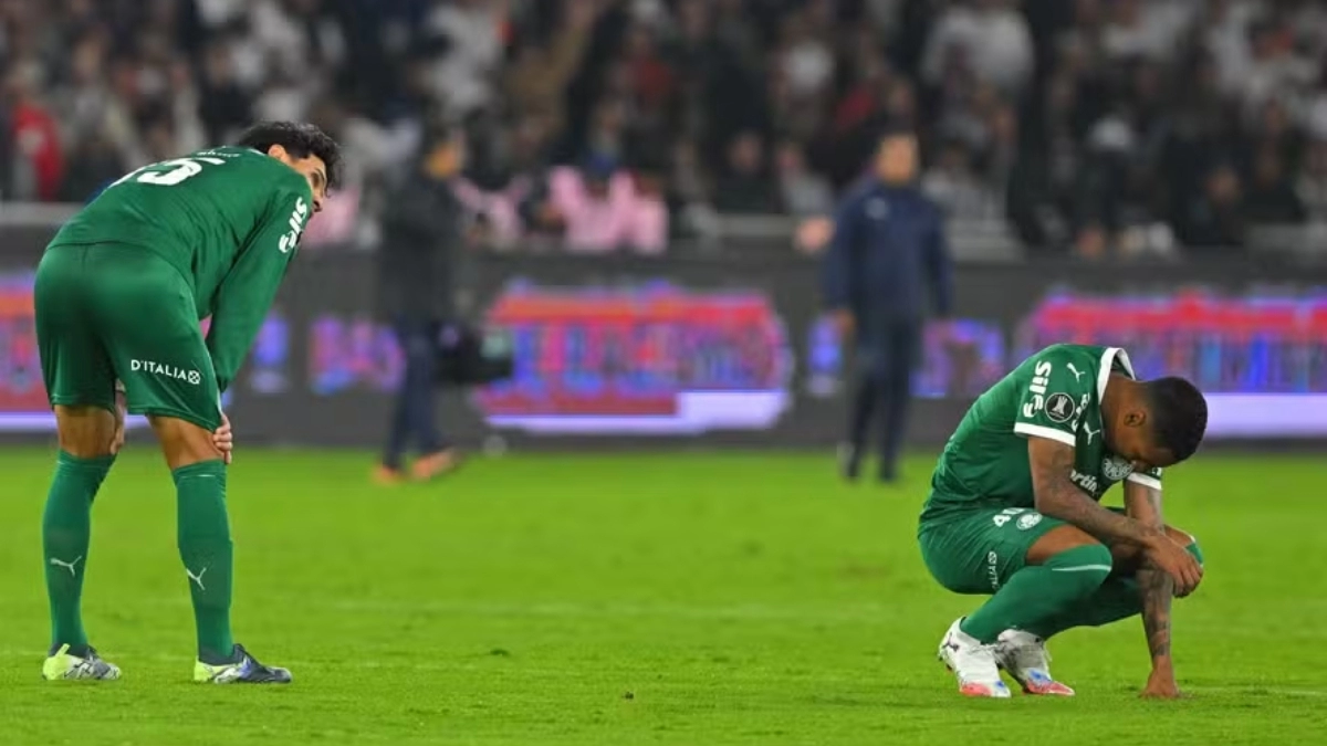 Los jugadores de Palmeiras tras perder un partido en la Copa Libertadores
