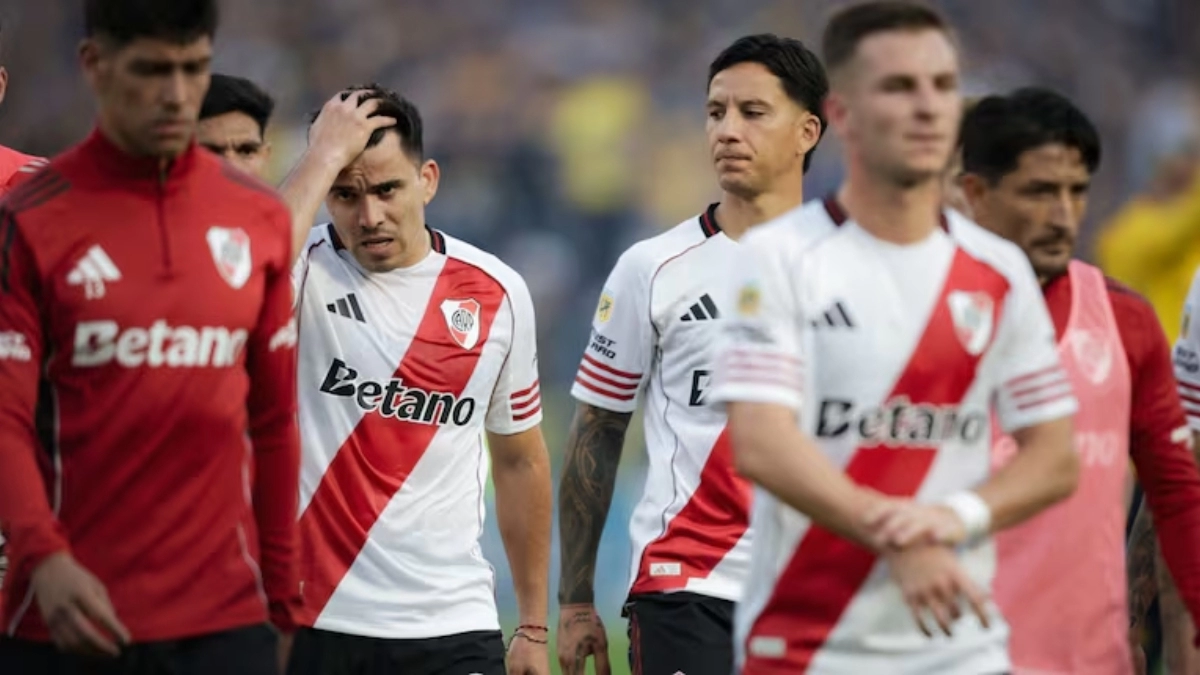 Los jugadores de River Plate tras una derrota