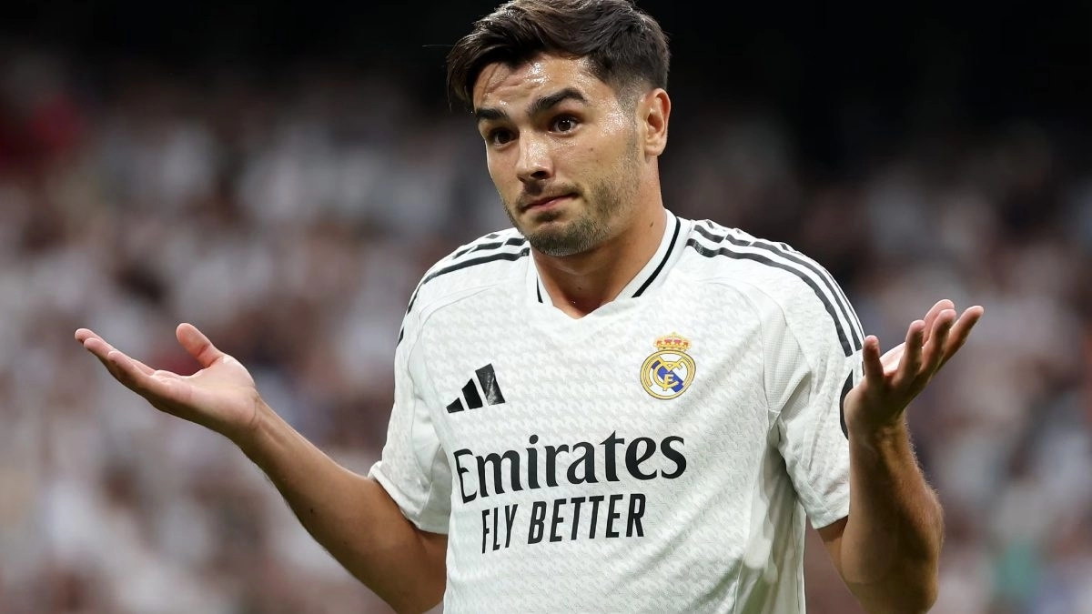 Brahim celebra un gol con el Real Madrid