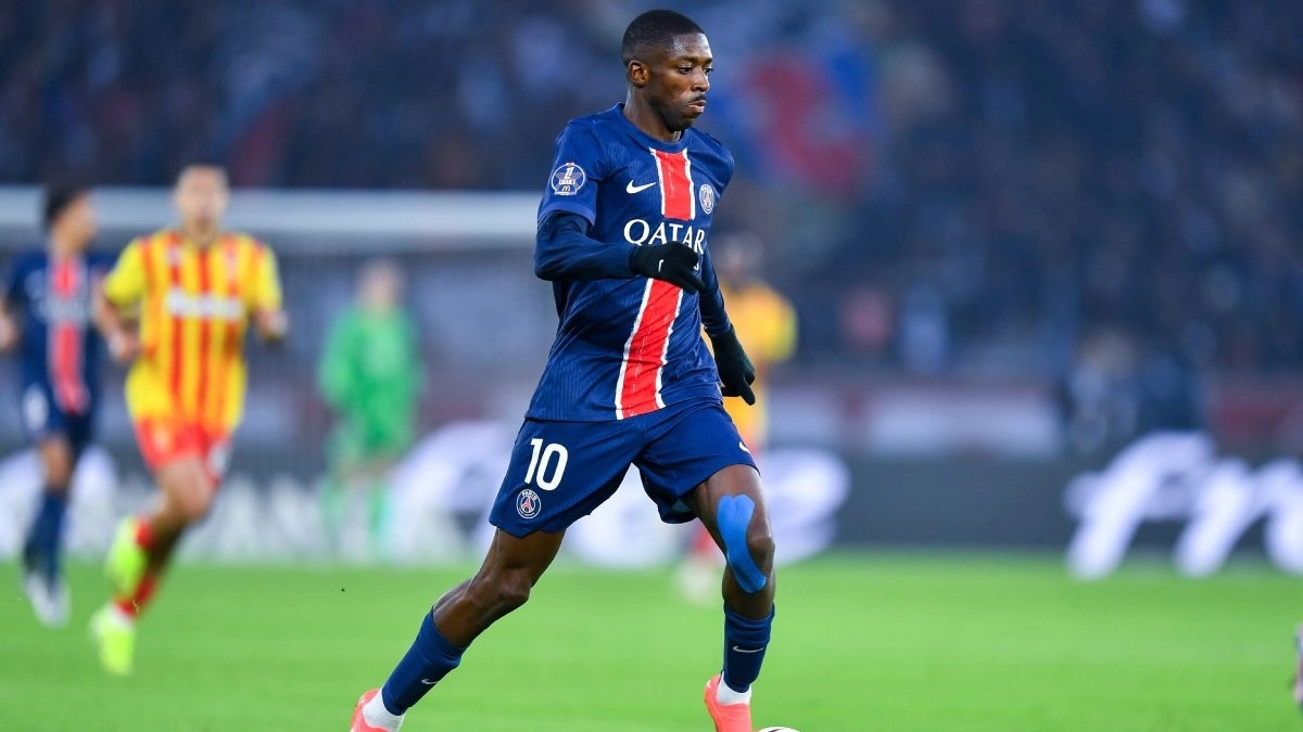 Ousmane Dembélé during a match with PSG