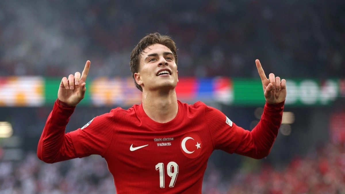 Kenan Yildiz celebrates a goal scored with the Turkish national team