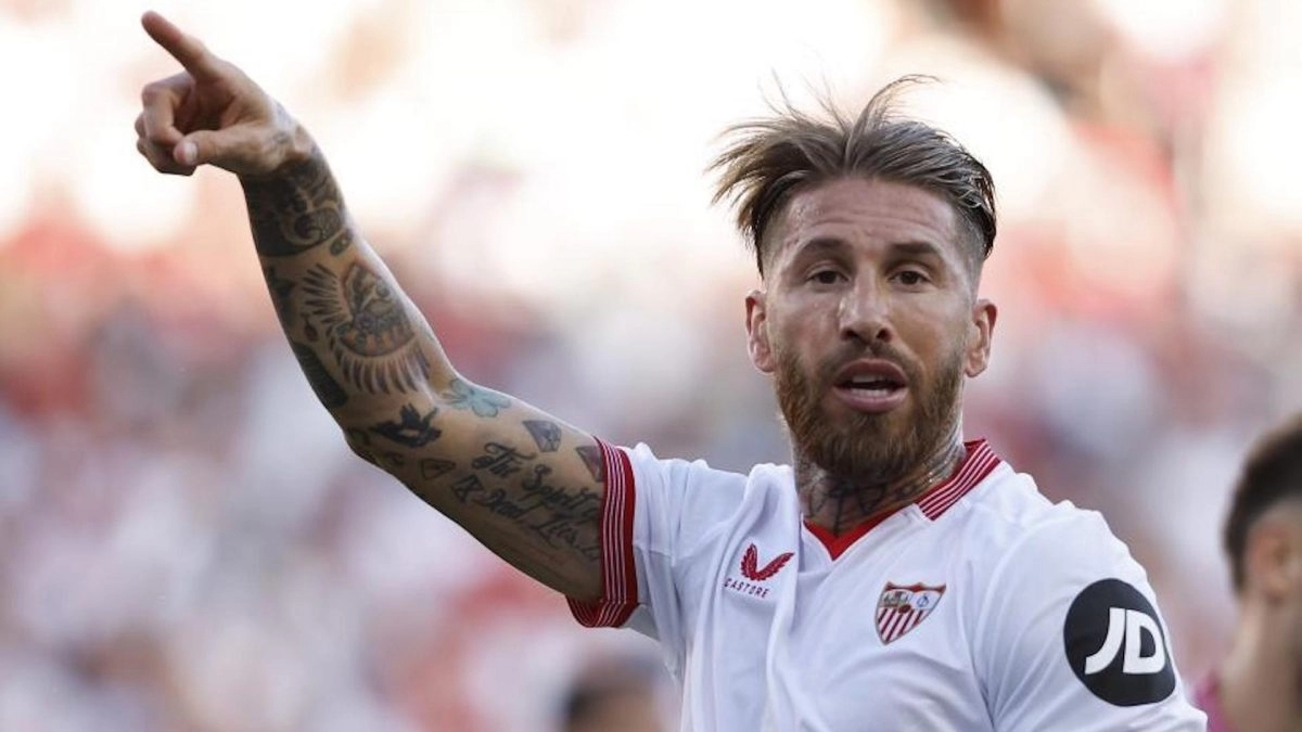 Sergio Ramos during a match with Sevilla