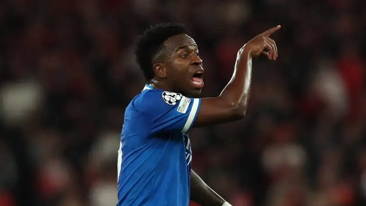 Vinicius durante un partido con el Real Madrid