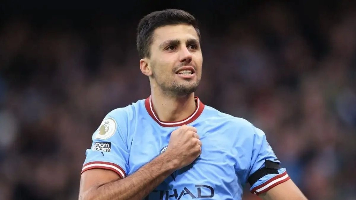 Rodri Hernández celebra un gol anotado con el Manchester City