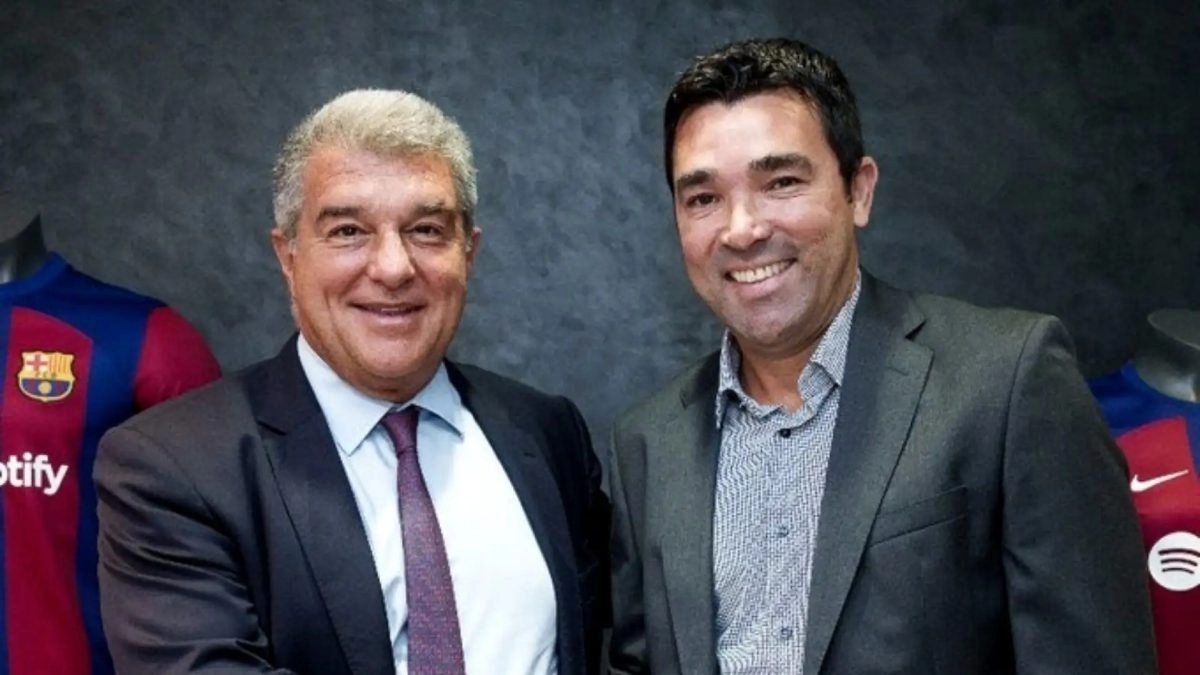 Joan Laporta and Deco, members of the Barcelona board