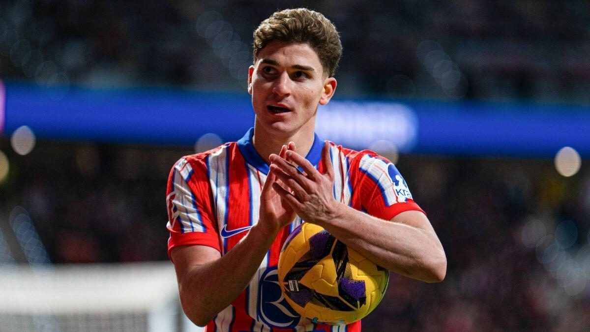 Julián Álvarez durante un partido con el Atlético de Madrid