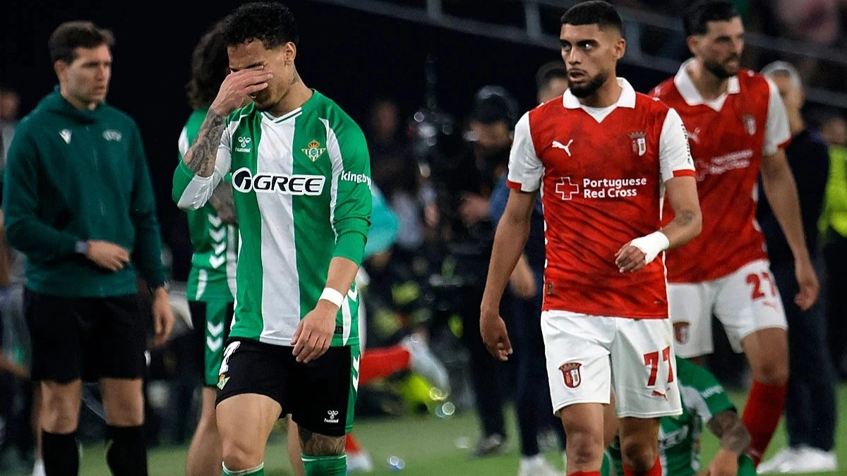 Antony en la derrota del Real Betis ante el Sporting Braga
