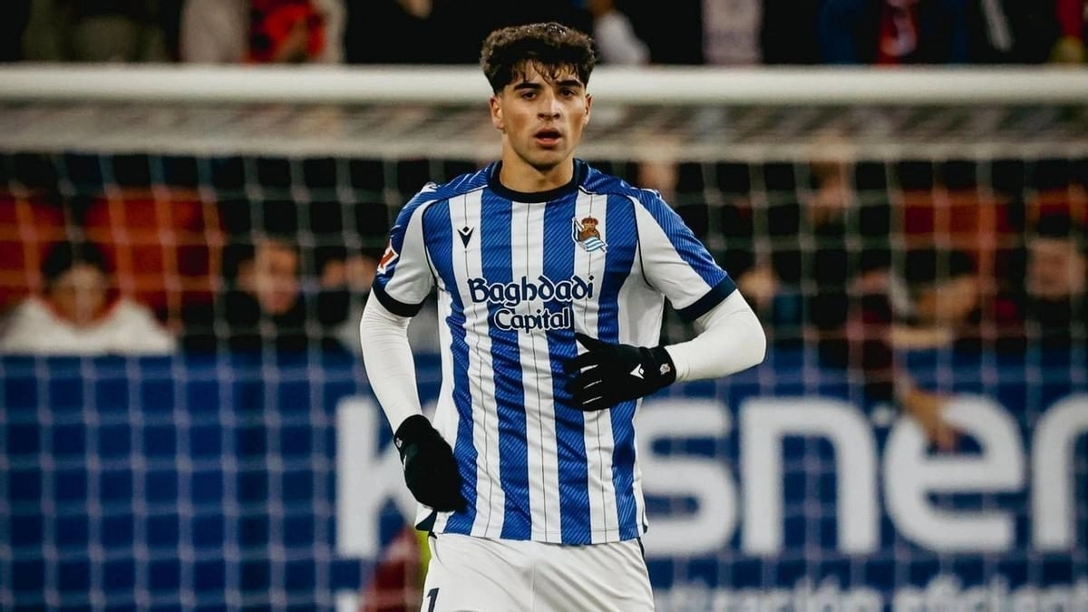 Jon Martín durante un partido con la Real Sociedad