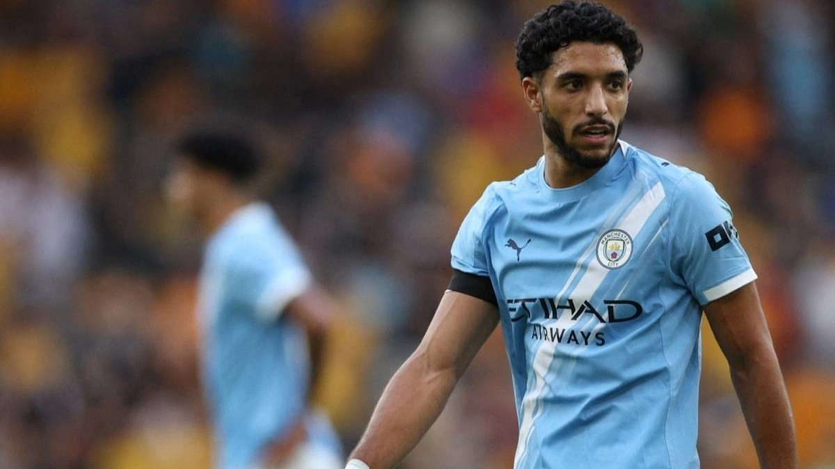 Omar Marmoush during a match with Manchester City
