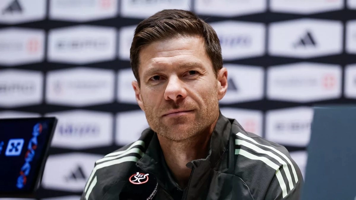 Xabi Alonso durante una rueda de prensa con el Real Madrid