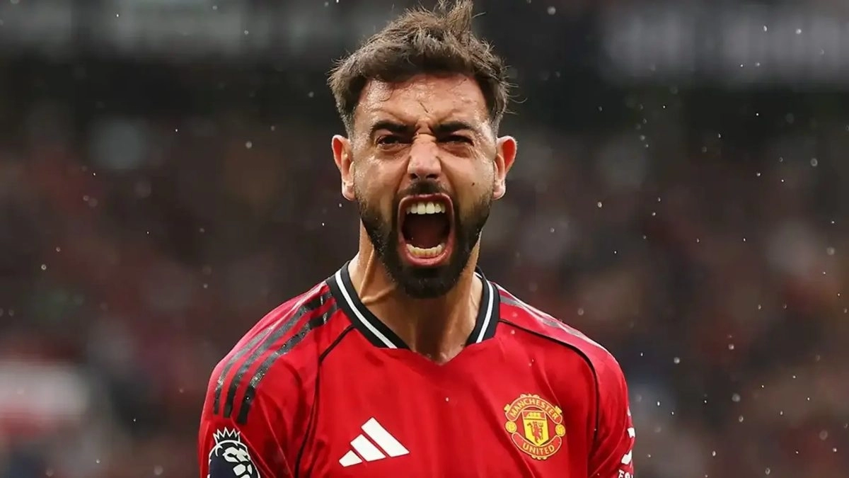 Bruno Fernandes celebra un gol con el Manchester United