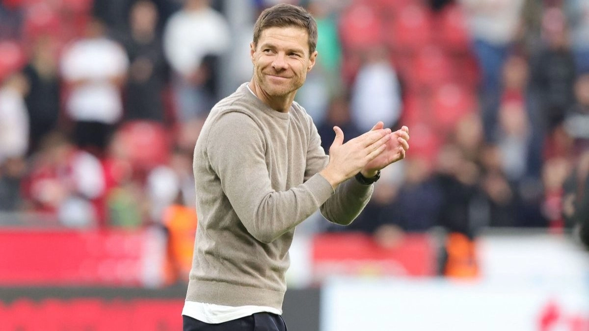 Xabi Alonso after a match with Bayer Leverkusen