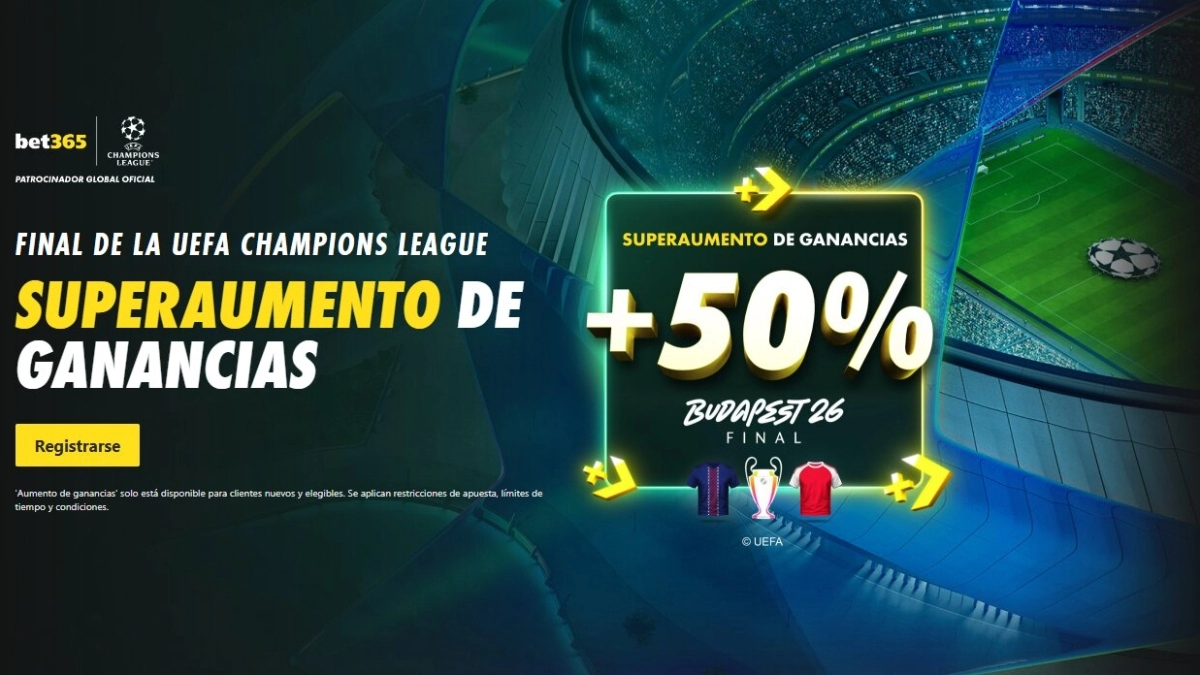 PSG - Arsenal: bet365 boosts Champions League final with a super profit increase.