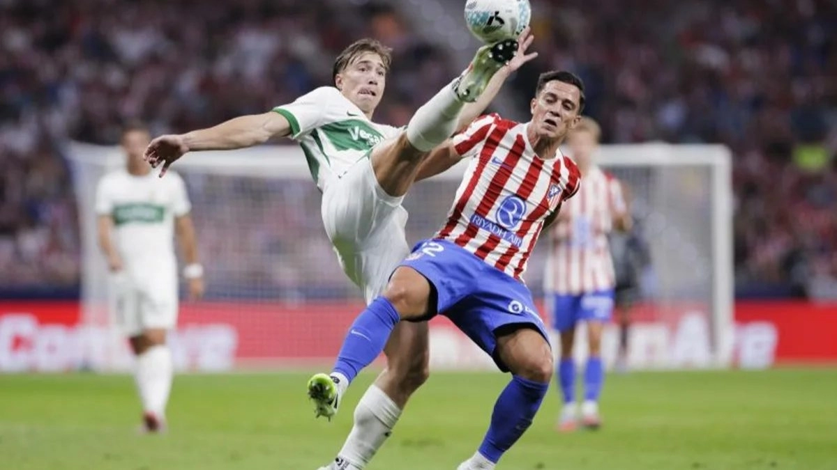 During an Atlético de Madrid - Elche match, David Affengruber.