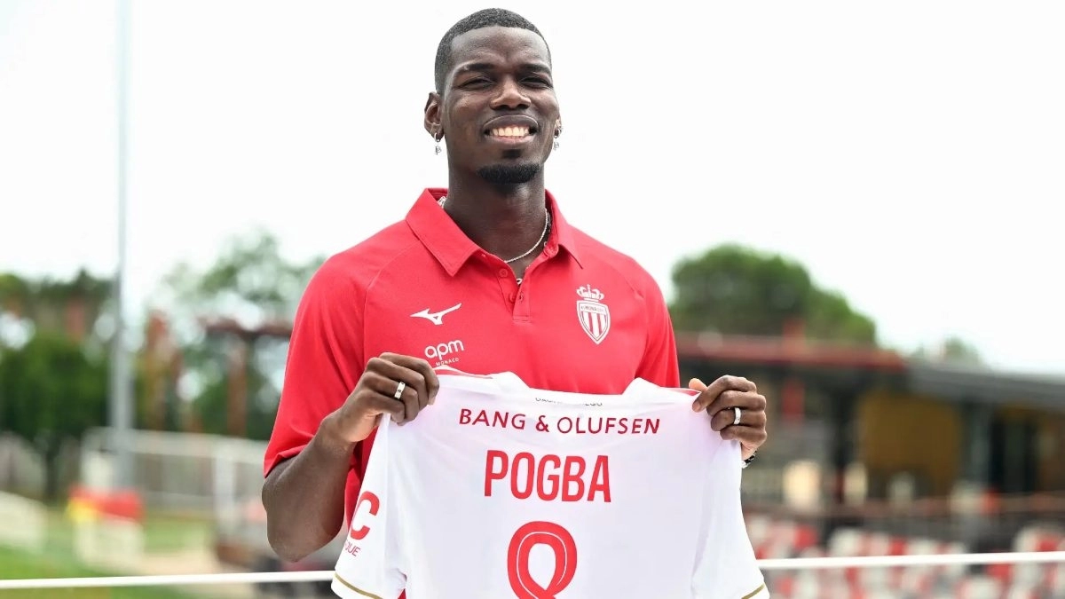 Paul Pogba durante su presentación con el Mónaco