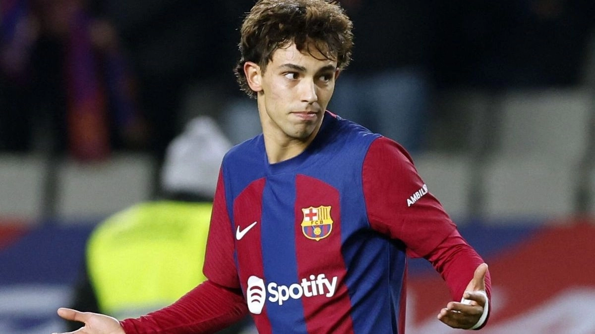 Joao Félix celebra un gol anotado con el FC Barcelona