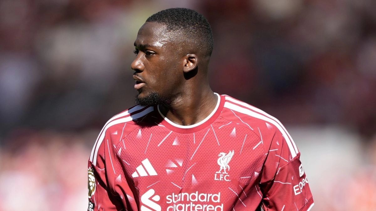 Ibrahima Konaté during a match with Liverpool