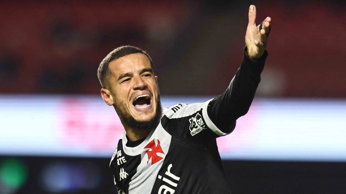 Philippe Coutinho celebra un gol anotado con Vasco da Gama