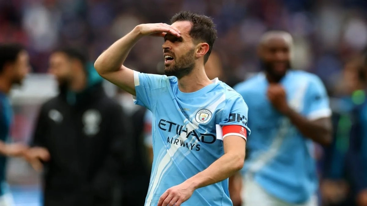 Bernardo Silva durante un partido con el Manchester City