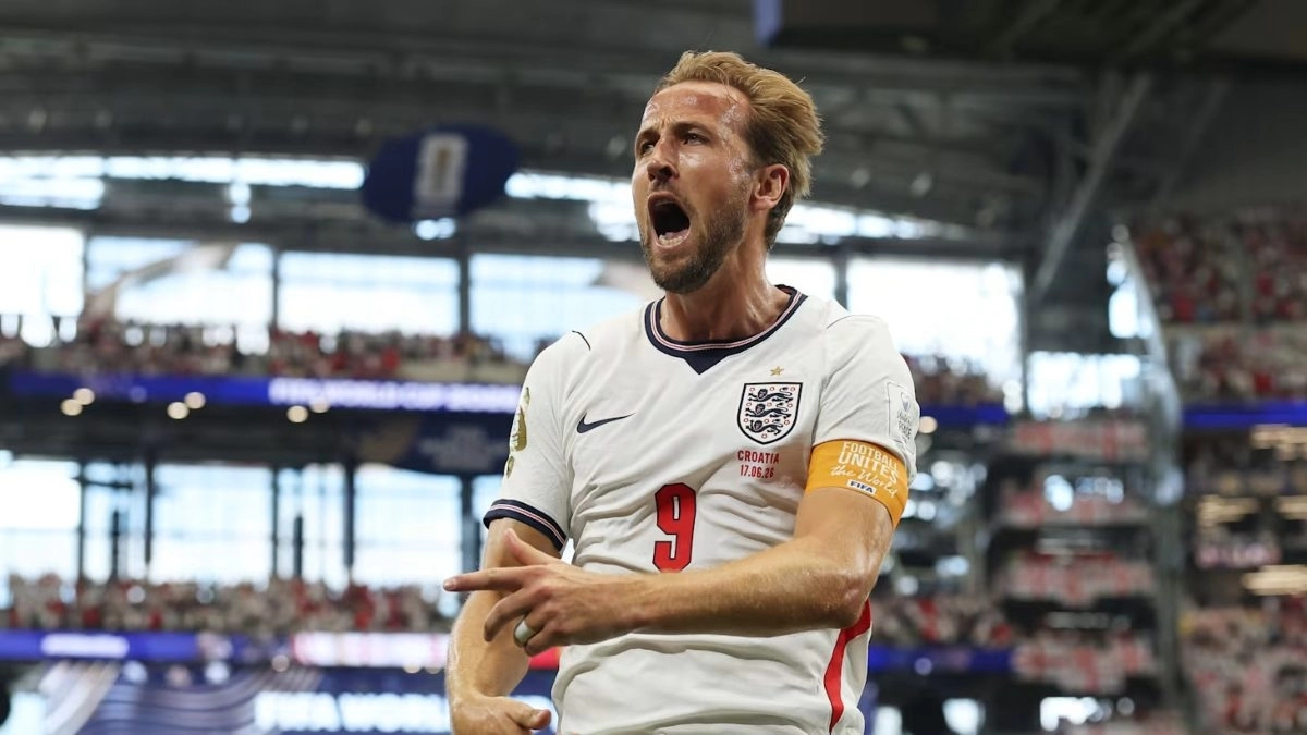 Harry Kane celebra un gol anotado en el Mundial con Inglaterra