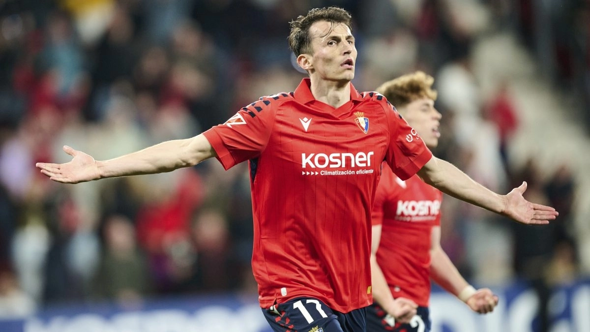 Ante Budimir celebra un gol anotado con Osasuna