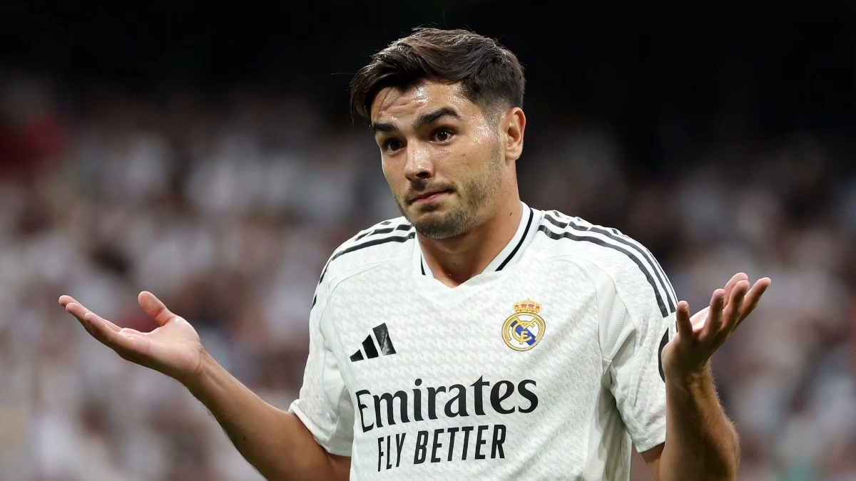 Brahim Díaz celebra un gol anotado con el Real Madrid