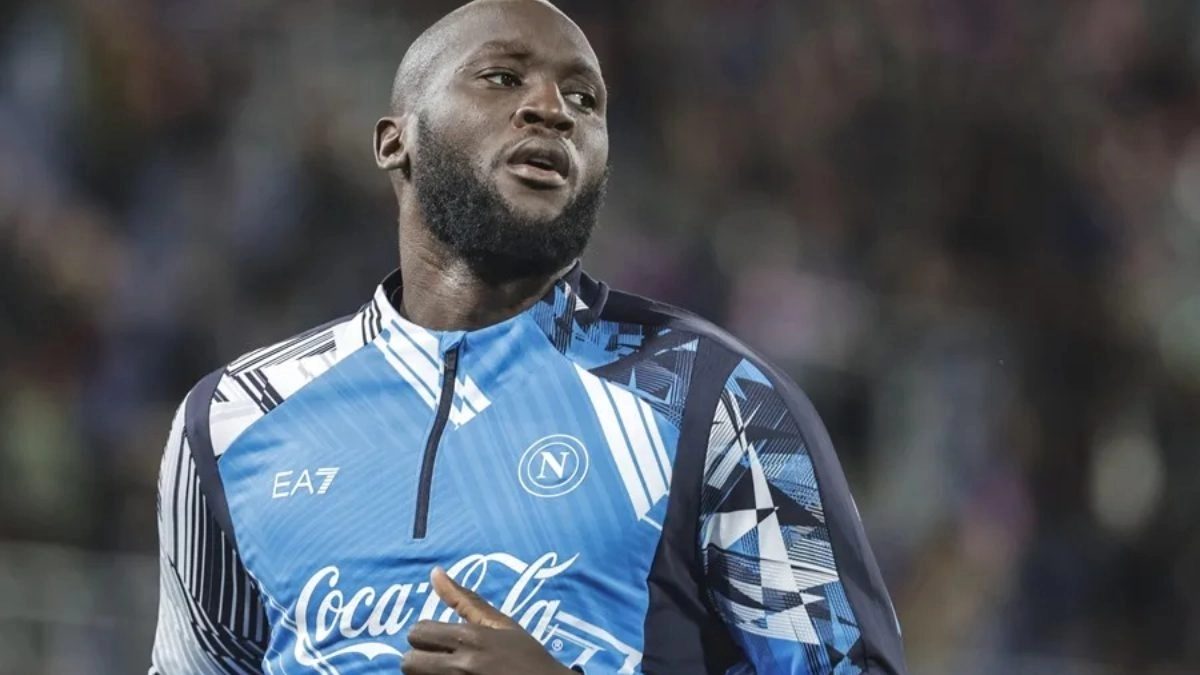 Romelu Lukaku antes de un partido con el Napoli
