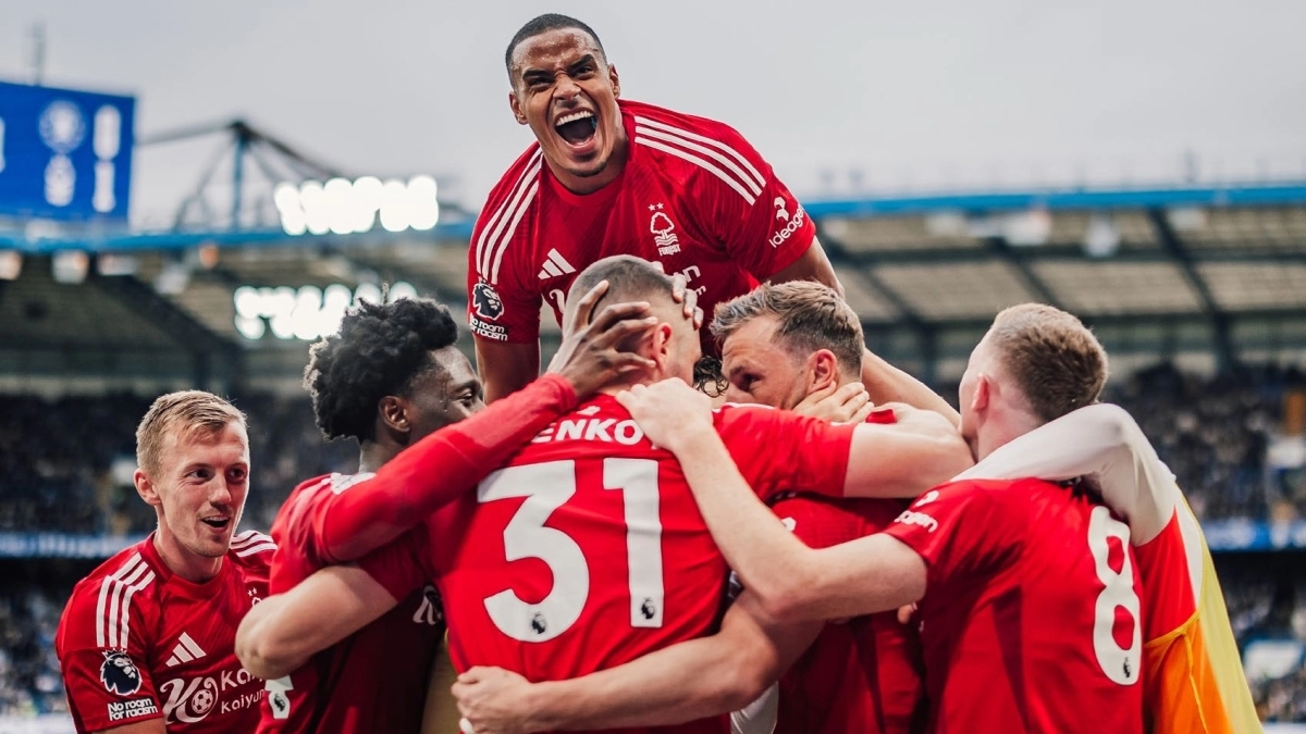 The Nottingham Forest players celebrate a goal / Getty Images