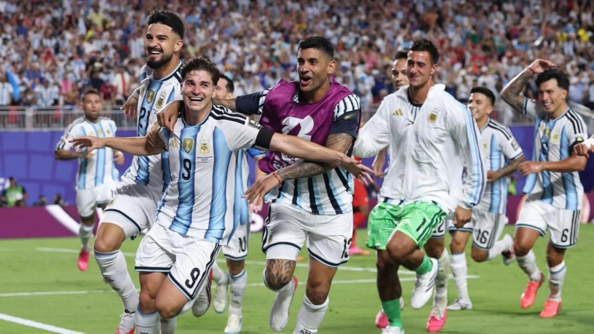Julián Álvarez celebra el gol decisivo en los cuartos de final del Mundial / AFA