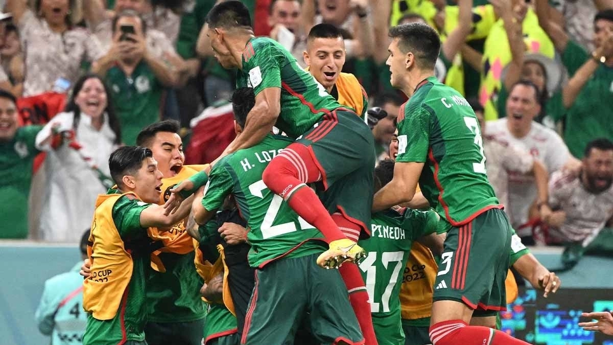 Los jugadores de México celebran un gol en el Mundial 2026