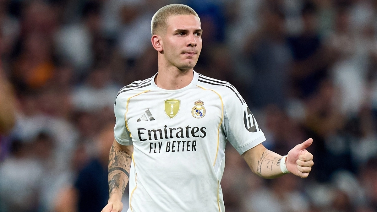 Franco Mastantuono, en un partido con el Real Madrid / Getty Images