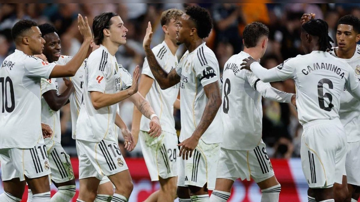 Los jugadores del Real Madrid celebran un gol / AFP