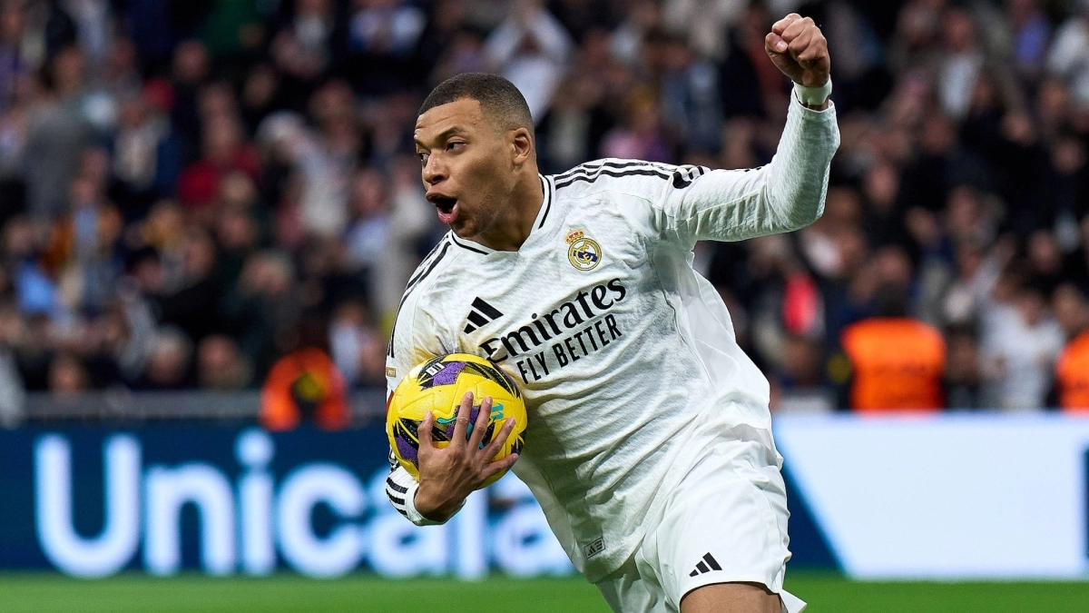 Kylian Mbappé celebra un gol con el Real Madrid / VCG