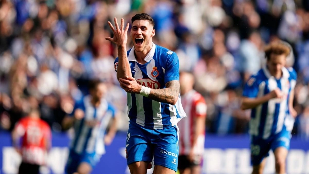 Roberto celebra un gol con el Espanyol / RCD Espanyol