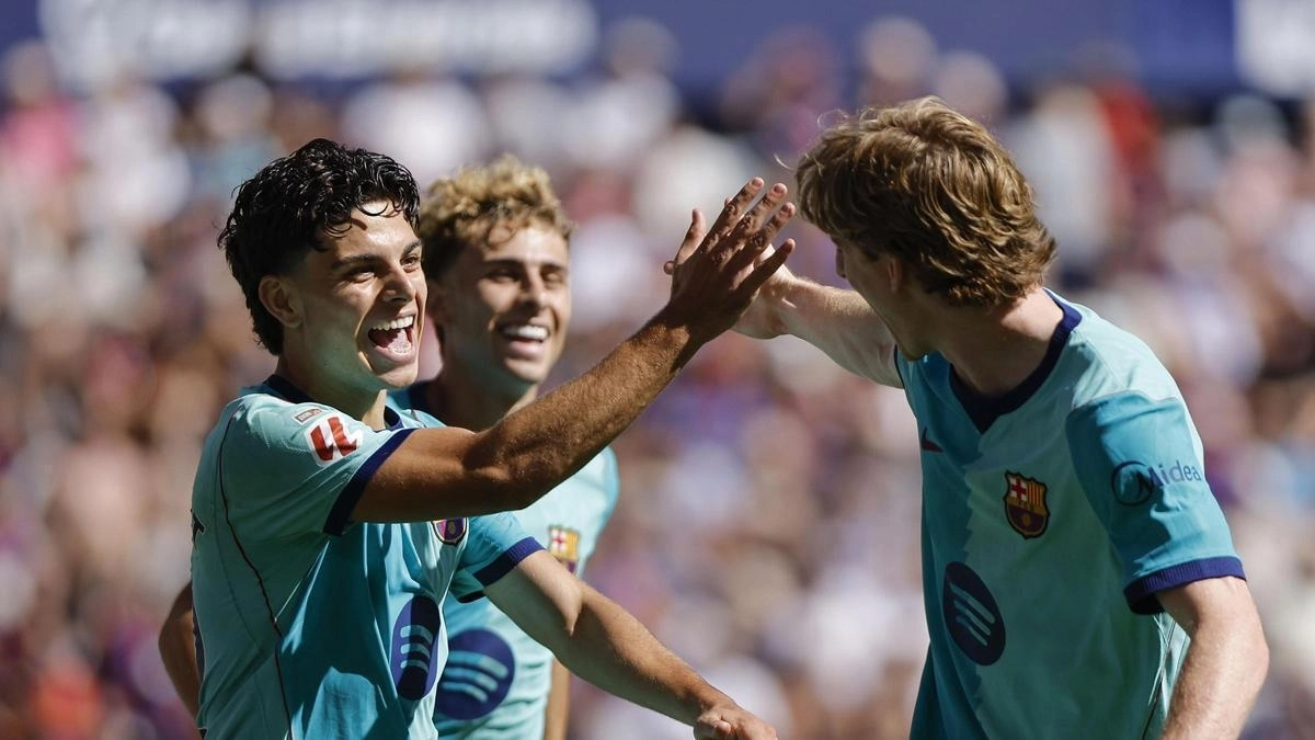 Xavi Espart celebra su gol contra el Levante / FC Barcelona