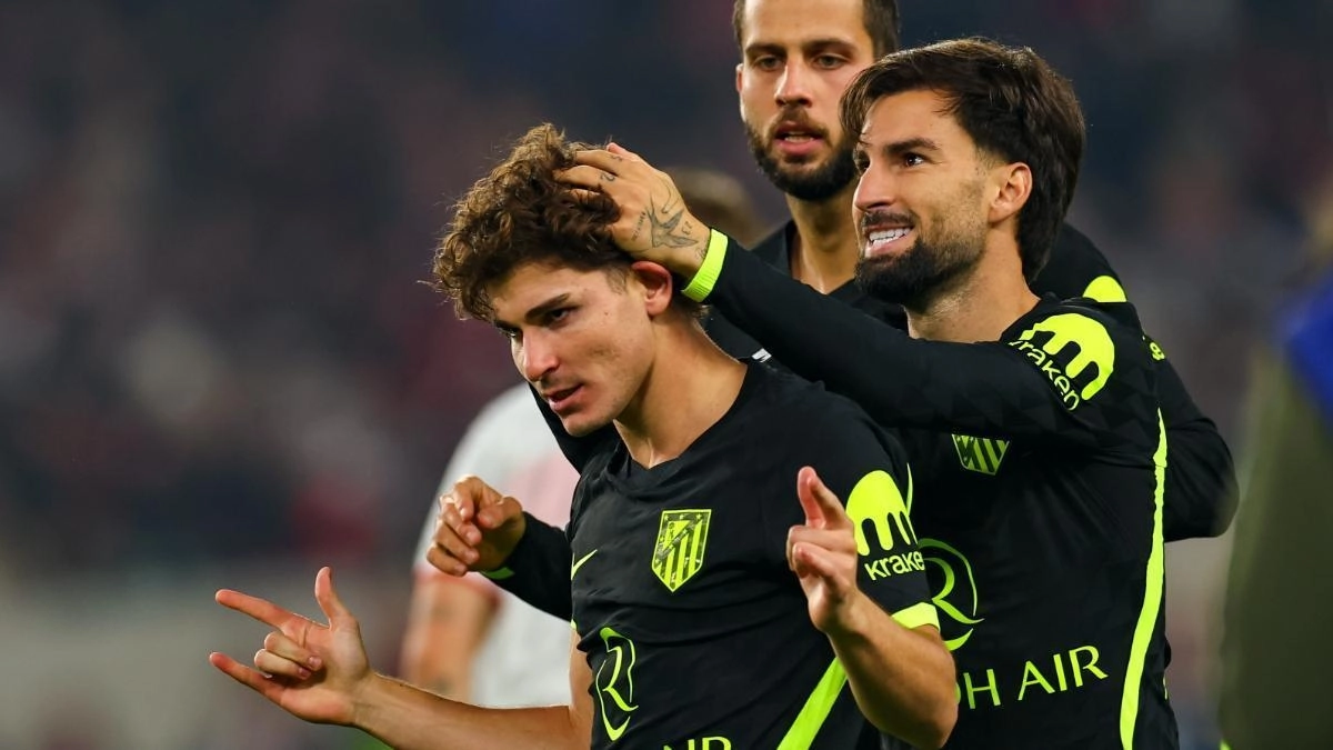 Julián Álvarez marcó su primer gol del curso con el Atlético / Getty Images