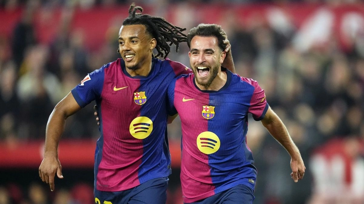 Eric Garcia y Jules Koundé celebran un gol del Barcelona / FC Barcelona